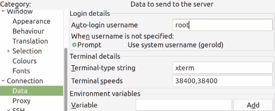 Putty Login Username